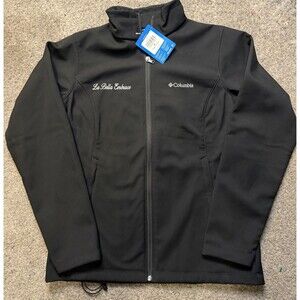 Columbia Softshell Jacket Medium Womens Black Full Zip Embroidered